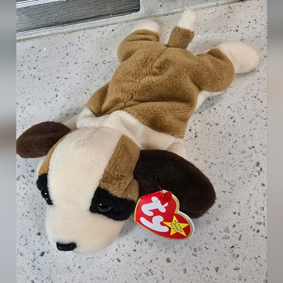Ty Other - TY Beanie Baby - Bernie - Dog Plush - Brown and White